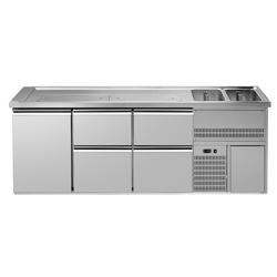 Lada barmańska PREMIUM PLUS - 2500x700mm - 1 Drzwi & 4 Szuflady