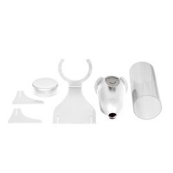 موزع حبوب الإفطار الاحترافي - Ø 115 mm - أبيض - آلية مقبض دوّار - 3.60 لتر - حامل ستانلس ستيل - أوعية بلاستيكية