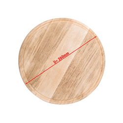 Assiette à pizza en bois - Ø 260 mm - avec gouttière         