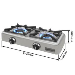 Plynový sporák - 750x400x145 mm - 8,0 kW - 3 hořáky - stolní zařízení