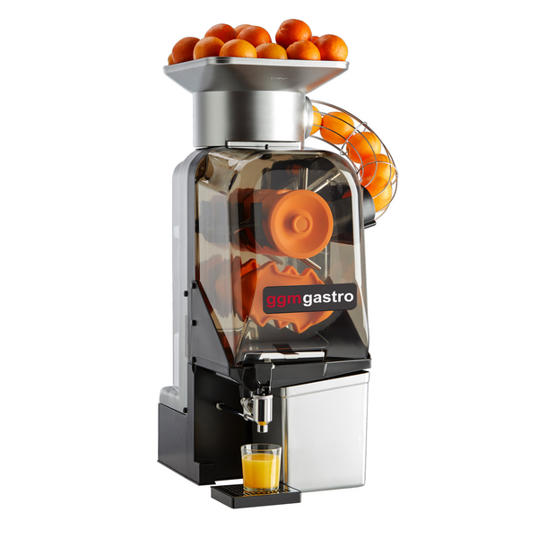 Espremedor elétrico de laranja - prata - alimentação automática - incl. torneira de drenagem ajustável