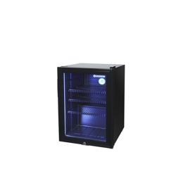 GASTRO-COOL | Refrigerador Minibar - 430mm - 62 litros - con 1 puerta de cristal e iluminación LED - NEGRO