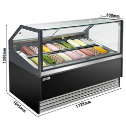 Ijsvitrine THEO - 1730mm - Convectie - voor 18x 5 liter ijsbakken - Zwart