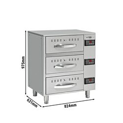 Armoire chauffante - 824mm - 3 tiroirs