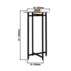 Bijzettafel-/ koffietafel - inklapbaar - 50 x 120 cm