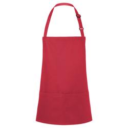 KARLOWSKY | Basic Short Bib Apron – Raspberry - 75×60 cm - Adjustable neck strap
