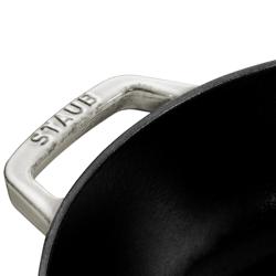 STAUB | Enameled Cast Iron Round Braiser – Ø24 cm - White Truffle - Self-Basting Chistera Lid - Oven-Safe to 240 °C
