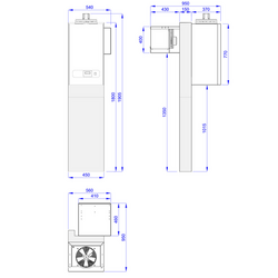 Cella congelatore in acciaio inox - 1800x1800mm - 4,30m³ - incl. unità congelatore e lamelle