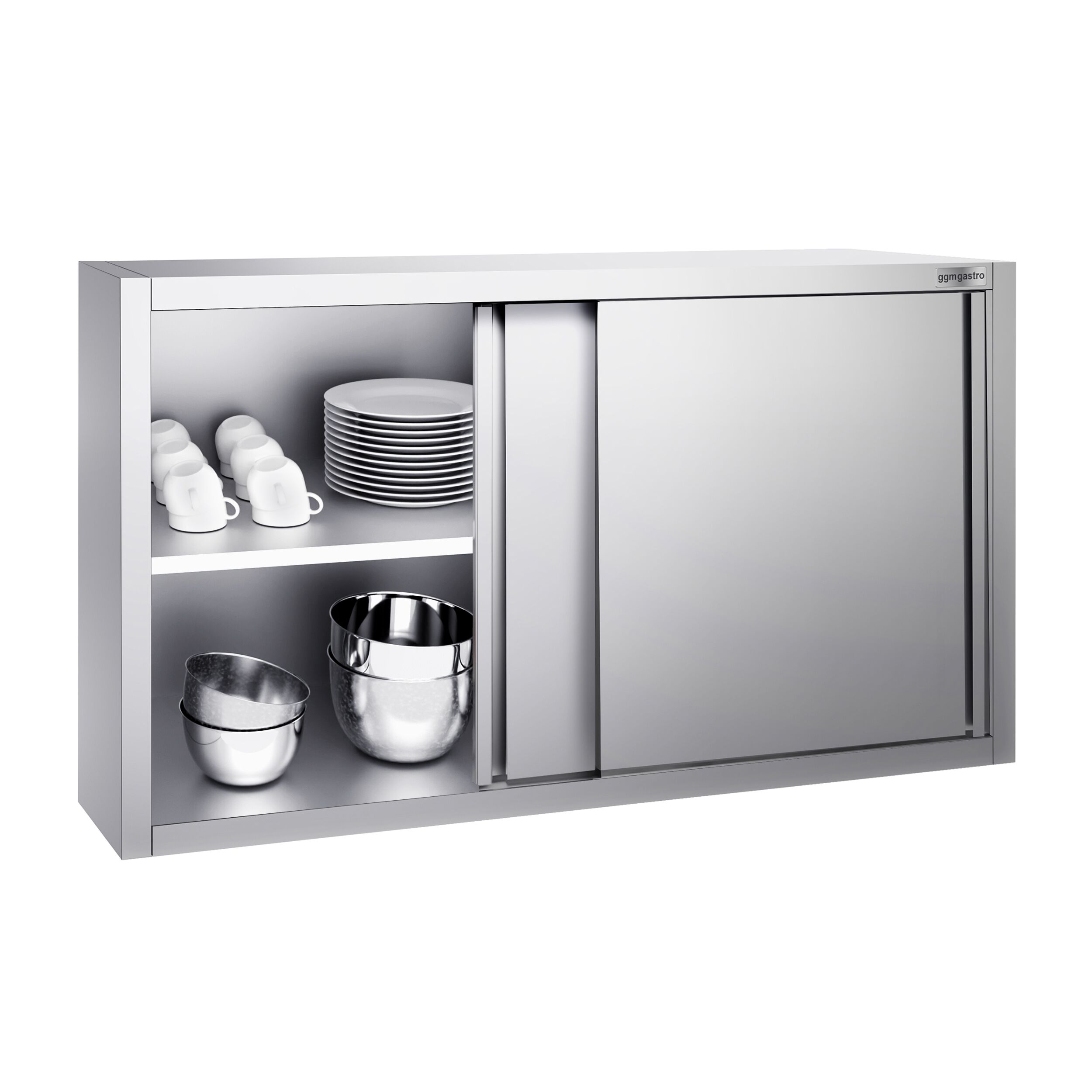 Armoire murale en acier inoxydable PREMIUM - 1400x400mm - avec portes coulissantes - 1000mm de haut