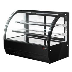 Tabletop refrigerated display case - 105 Litres - 700mm -  with 2 glass shelves - round - black