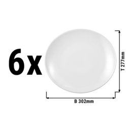 (6 st) Seltmann Weiden - tallrikar platta ovala - 302 x 277 mm