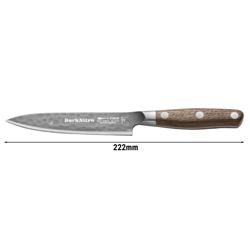 F. DICK | DarkNitro Utility Knife – 120 mm Blade - Oak Wood Handle - Hammered Finish