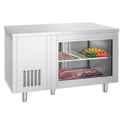 طاولة مبردة - 1400x700mm - مع 2 باب - مع واجهة زجاجية - 281 لتر