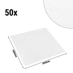 (50 pcs) Nappe centre de table damassée Porto Diamant - tissage jacquard - 100x100cm - Blanc