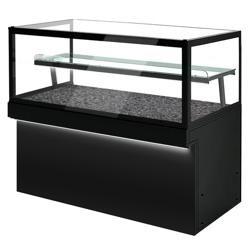 Patisserie Counter TORONTO - 1800mm - black front - with 2 shelves - granite worktop - double glazing