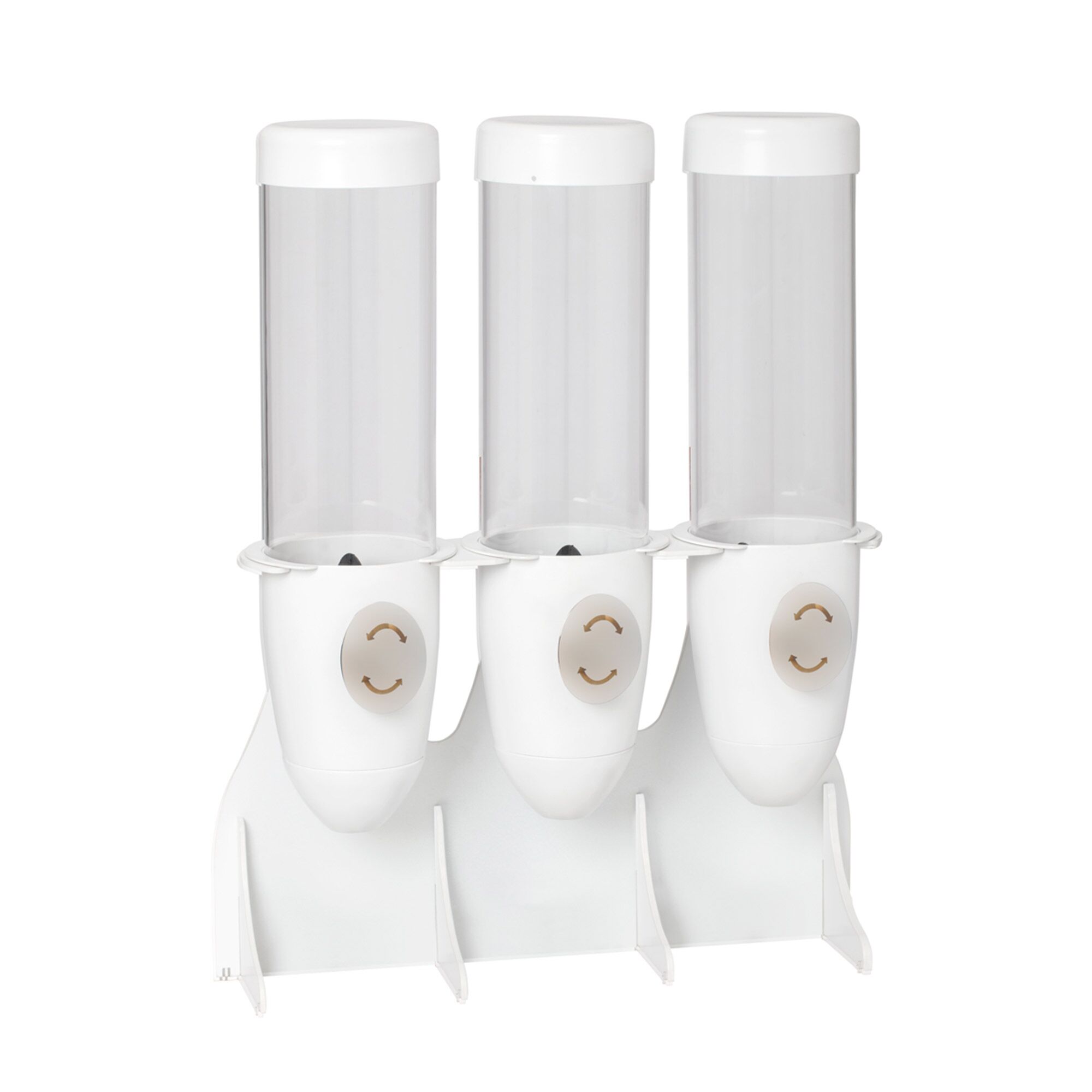 Distributeur de céréales - triple - Ø 115 mm - Blanc - distribution rotative