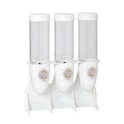 Distributeur de céréales - triple - Ø 115 mm - Blanc - distribution rotative