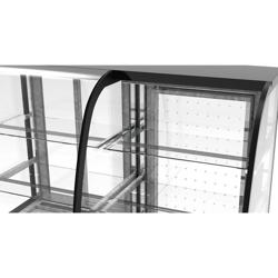 Vitrina pastelera refrigerada Mostrador para tartas Autoservicio - 1400mm - doble cristal - con 2 estantes de cristal - 2 puertas correderas traseras