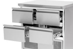 Mostrador refrigerado ECO - 900x700mm - de trabajo - GN 1/1 - refrigeración estática - 4 cajones