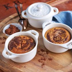 (4) STAUB| Ceramic Mini Cocotte Set, Round – Ivory White - Ø 100 mm - 0.20 L Each