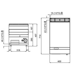 Gasbakplaat - 6,9kW - Glad - Bakoppervlak: 395x500mm
