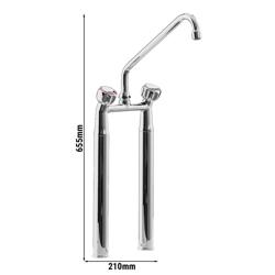 Mélangeur bi-trou - col haut250mm - avec raccord1/2", débit18L/min - 210x285x655mm