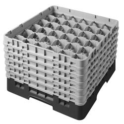 CAMBRO | CAMRACK® - Glazenwasmand 1/1 - 36 vakken - met 6 verlengstukken - 500x500mm - Zwart