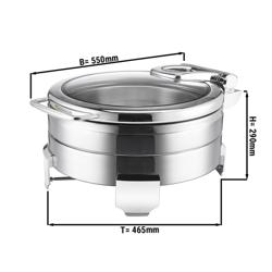 Chafing mísa - Kulatá - se skleněným víkem se Soft‑Close mechanismem - 5,7 l