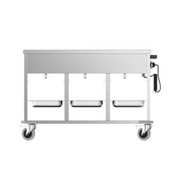 Bain-marie wagen - 3 kW - 3x GN 1/1 - temperatuur per bad afzonderlijk regelbaar