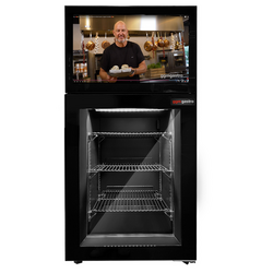 Minibar vriezer - 460mm - met 1 glazen deur & ingebouwd 19 inch LCD scherm