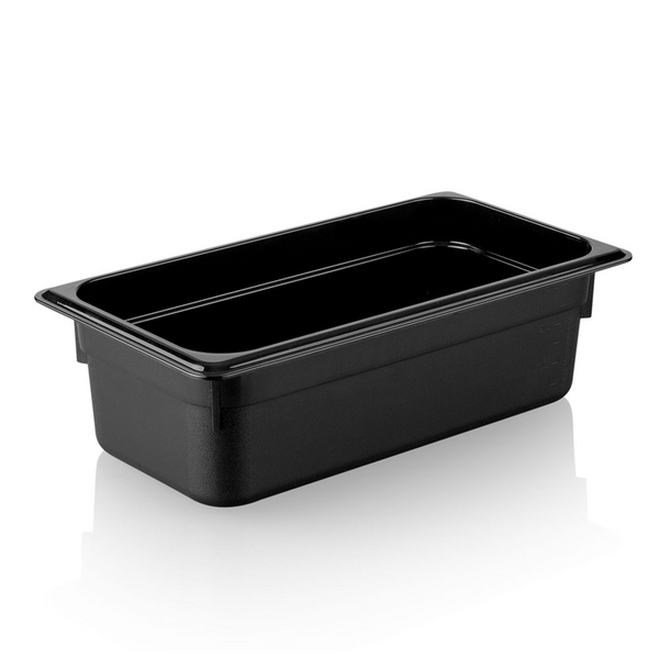 Recipiente GN em policarbonato 1/3 - preto - profundidade 100 mm