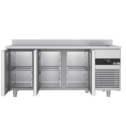 Koelwerkbank PREMIUM - 1900x700mm - met 3 deuren, 1 spoelbakk rechts & achterwand