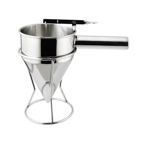 Funil de confeitaria em aço inoxidável - Altura:220mm - com suporte