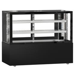 Fleischvitrine MADRID - 525 liter - 1500mm - dubbel glas - schuifdeuren - met 2 schappen - zwart mat
