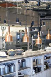 Lampa do podgrzewania potraw wisząca - 250W - Ø 180mm - stożkowa - regulowana wysokość - miedziana