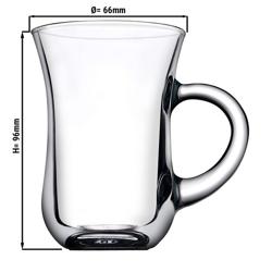 (48 piezas) Vaso de té con asa IZMIR - 0,14 litros - juego de 6