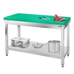 Stainless steel worktable PREMIUM - 1000x800mm - with undershelf without upstand incl. cutting board