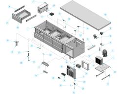 Mesa refrigerada baja PREMIUM PLUS - +2 a +8°C - 2000mm - 310L - 6 cajones - 6x GN 1/1