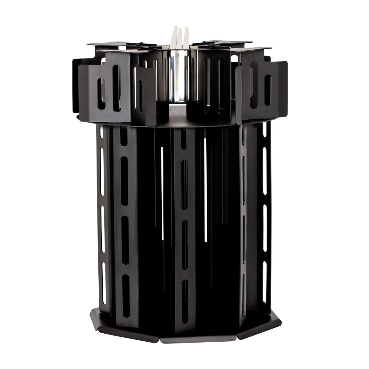 Distributeur de tasses et de soucoupes - rotatif - Noir - Acier inoxydable