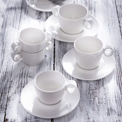 (6 pieces) LUX - Coffee cup Maastricht - 190ml - Ivory