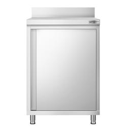 Nerezová pracovní skříňka PREMIUM - 600x700 mm - se 1 křídlovými dveřmi - se zadním lemem