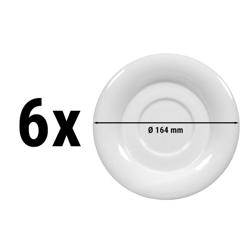 (6 pcs) SELTMANN WEIDEN | Porcelain Saucer Set – SAVOY Series – White – Ø 164 mm
