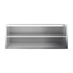 Stainless steel wall hanging cabinet PREMIUM - 2000x400mm - without sliding door - 650mm high