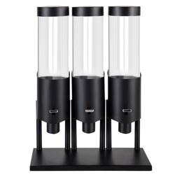 Cornflakesspender - dreifach - Ø 120mm - Schwarz - Hebelausgabe