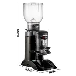 Kaffeemühle - 2kg - 63dB - Mit Dosierer - Schwarz