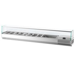 Nadstawka chłodnicza do na dodatki PREMIUM PLUS - 2300x413mm - 11x GN 1/4 - z szybą giętą