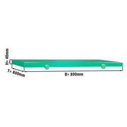 Plateau de découpe pour table de travail - 800x800mm - Épaisseur: 40mm - Conforme HACCP - PEHD 500 - Vert