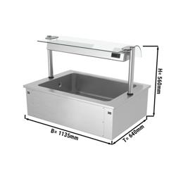 Einbau Eiswanne - 1000mm - 3x GN 1/1 - 130 Liter - mit Glas-Hustenschutz