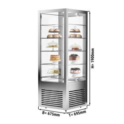 Vitrine Refrigerada - 440L - 675mm - Vidro duplo - com 5 prateleiras de vidro - 2 portas de vidro - Prata