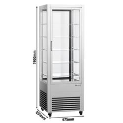 Panoramavitrine - 440 Liter - 2 Glastüren - 5 Ablagen - Silber